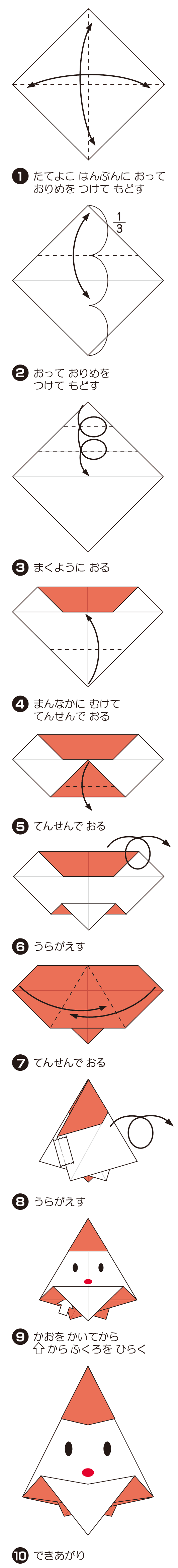 How to fold さんたミニきゃっぷ, step 1