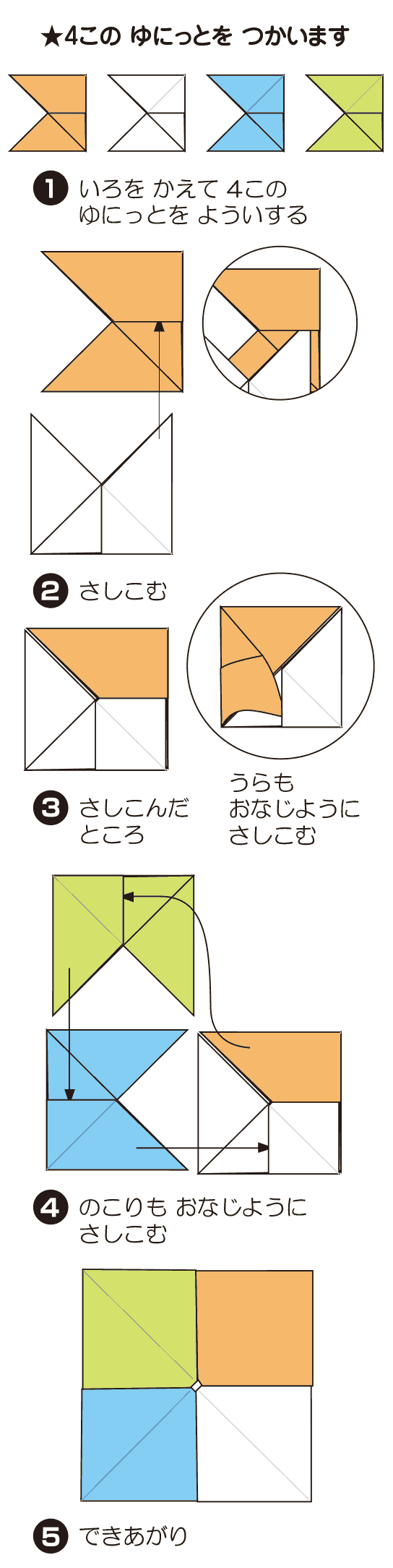 How to fold ゆにっとこーすたー: ユニットの組み立て方です。