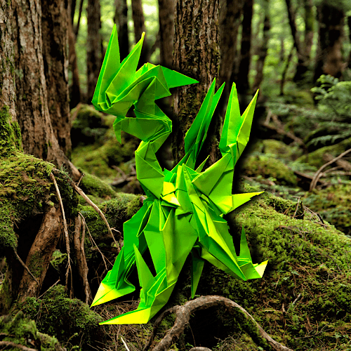 「鶏冠龍コックスカム」 22枚 origami by りょうすけ@組み立て折神工房Assembly Origami Workshop