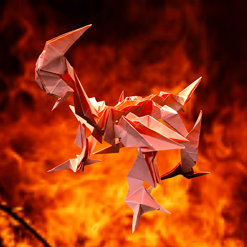 「灼熱龍グルート・フランメ」 23枚 origami by りょうすけ@組み立て折神工房Assembly Origami Workshop