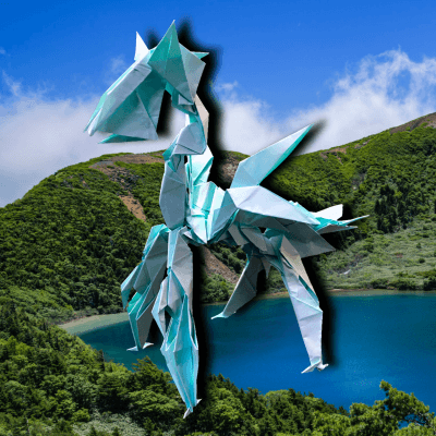 作品No.364「自粛龍リストレント」 23枚 origami by りょうすけ@組み立て折神工房Assembly Origami Workshop