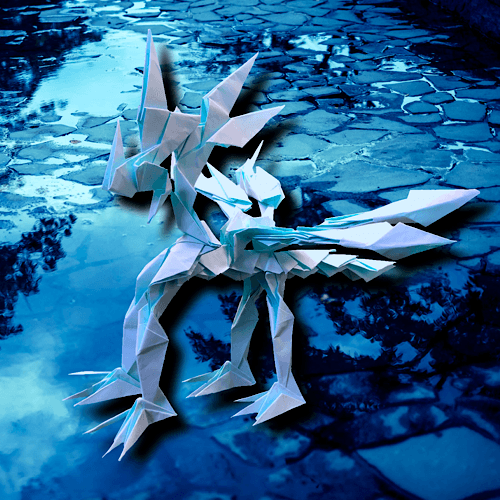 「雨下龍サミダレ」 32枚 origami by りょうすけ@組み立て折神工房Assembly Origami Workshop