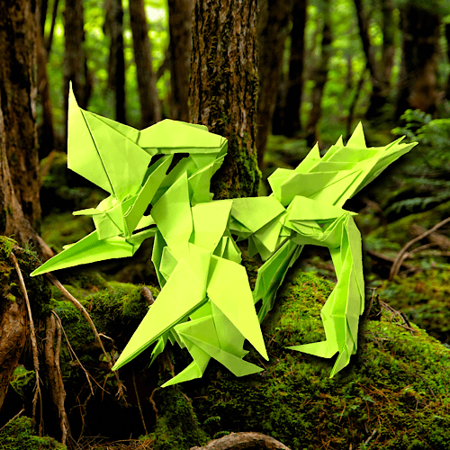 「角張龍ギュラヘッド」 23枚 origami by りょうすけ@組み立て折神工房Assembly Origami Workshop