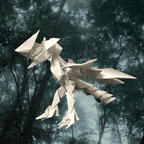 「霊鳥ペリュトン」 23枚 origami by りょうすけ@組み立て折神工房Assembly Origami Workshop