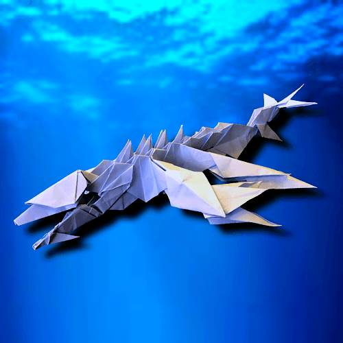「海統龍トリアイナ」 25枚 origami by りょうすけ@組み立て折神工房Assembly Origami Workshop