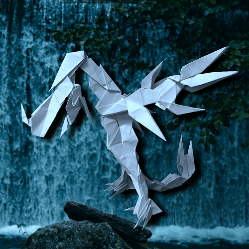 「シャワーヘッド・ドラゴン」 23枚 origami by りょうすけ@組み立て折神工房Assembly Origami Workshop