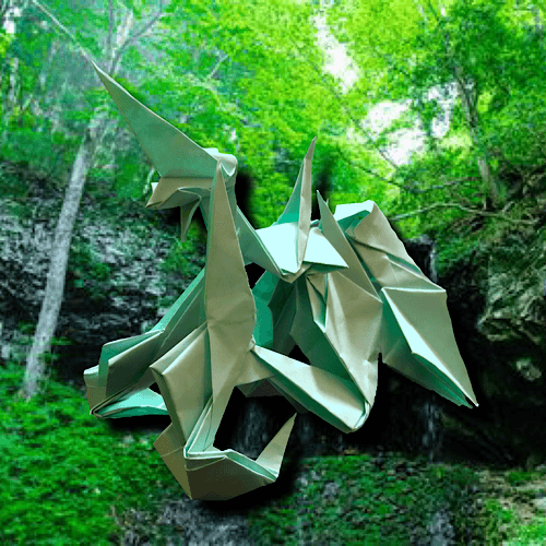 「鉤括龍ブラケッツ」 13枚 origami by りょうすけ@組み立て折神工房Assembly Origami Workshop