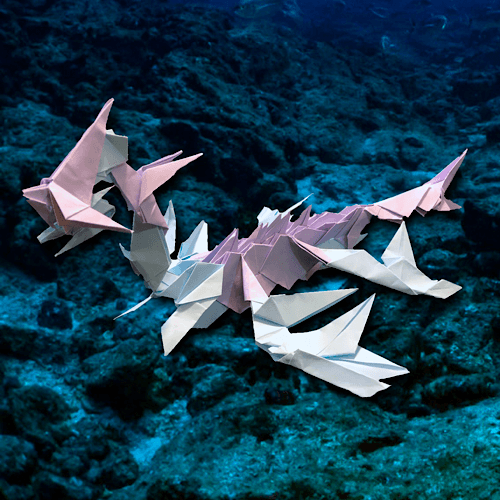 「紫海龍ランドロープ」 29枚 origami by りょうすけ@組み立て折神工房Assembly Origami Workshop