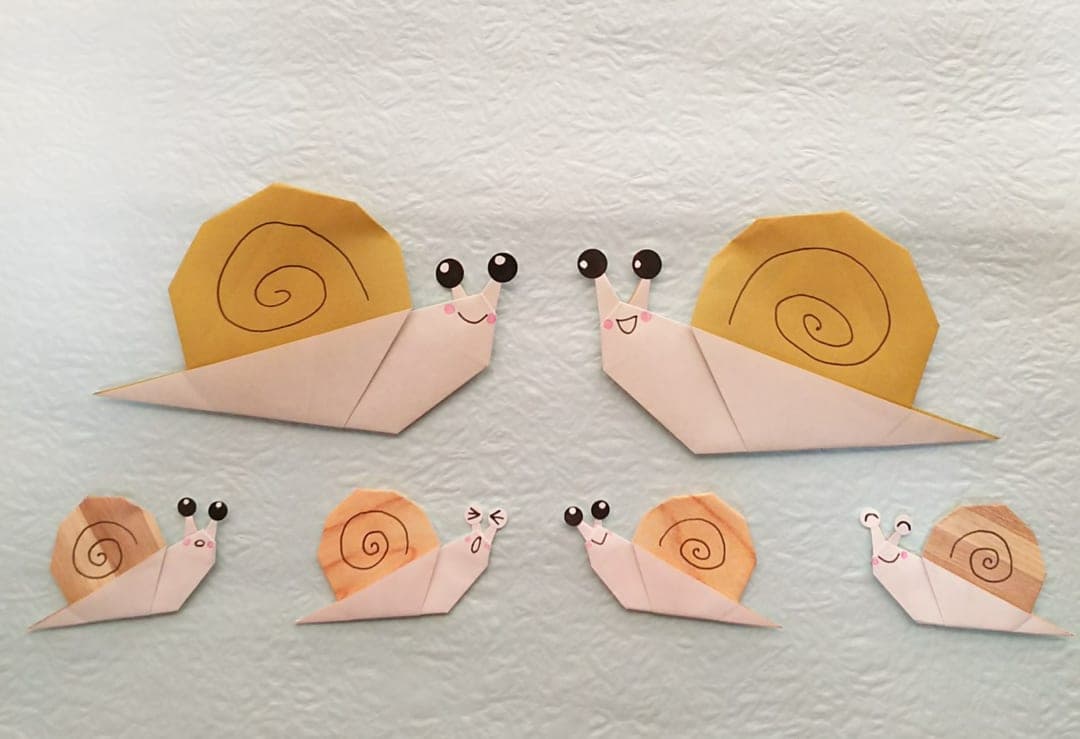 かたつむり①ツノありバージョン origami by ダイちゃん hiroko_daichan
