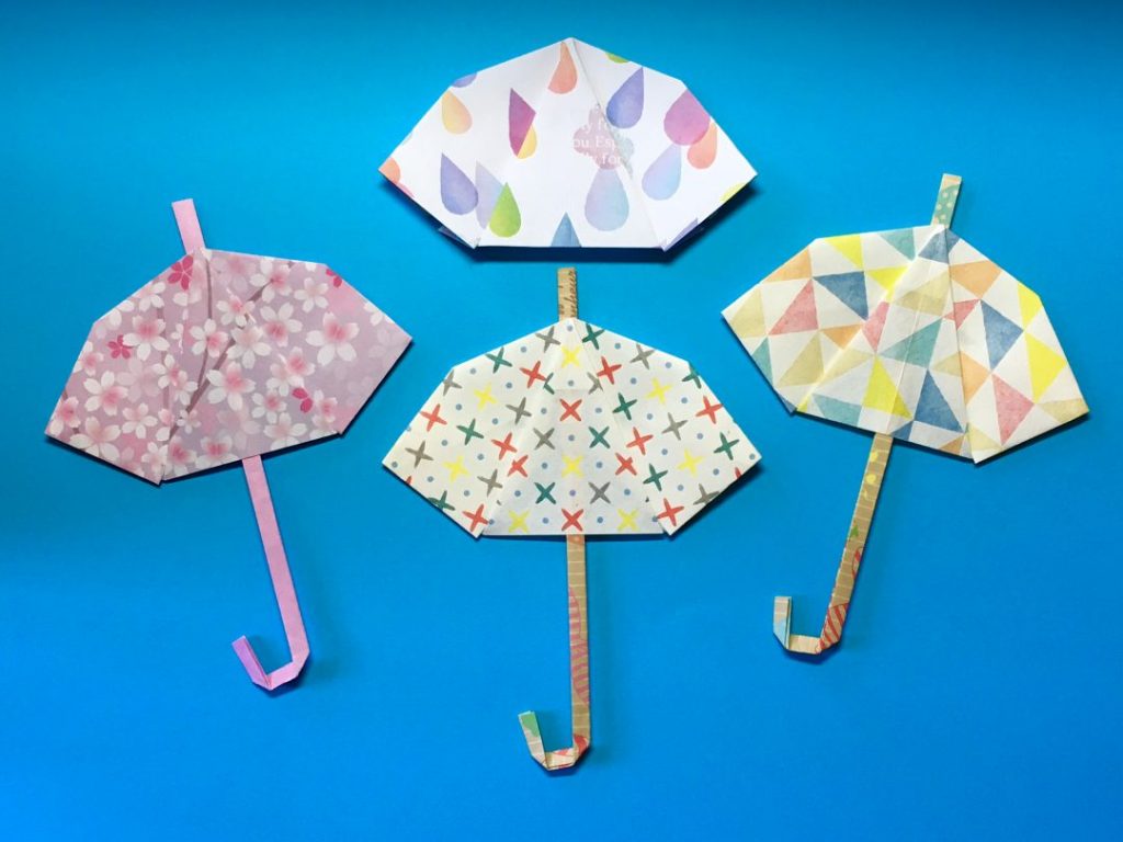 Oriya小町さんによる小町の雨傘の折り紙
