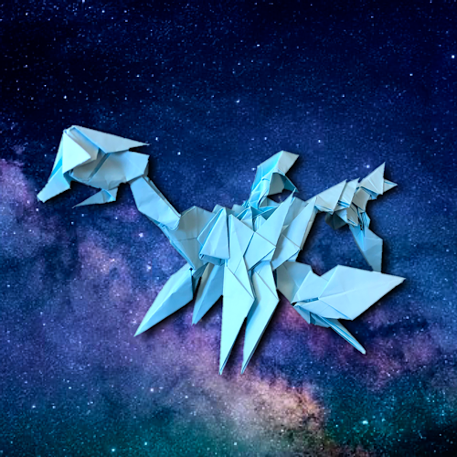 りょうすけ@組み立て折神工房Assembly Origami Workshopさんによる「小星体アメリア」 29枚の折り紙