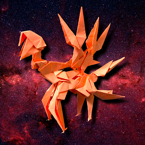 りょうすけ@組み立て折神工房Assembly Origami Workshopさんによる「小星体ダヴィダ」 22枚の折り紙