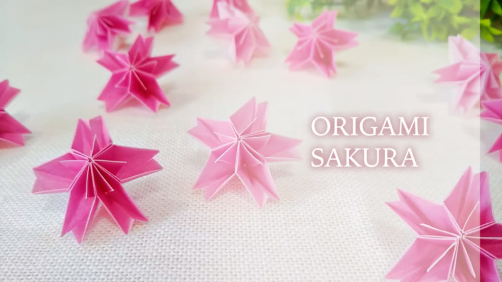 かみなが らんさんによる可愛い桜の折り紙 / Origami Sakuraの折り紙