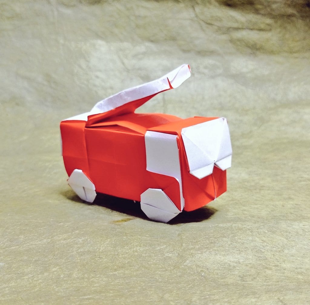ハディさんによる消防車 🚒の折り紙